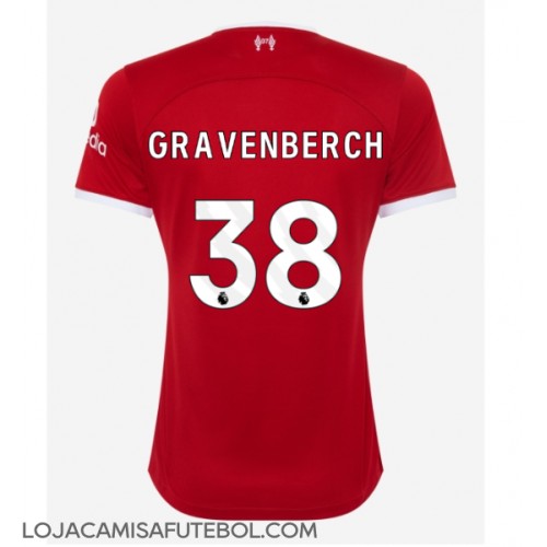 Camisa de Futebol Liverpool Ryan Gravenberch #38 Equipamento Principal Mulheres 2023-24 Manga Curta
